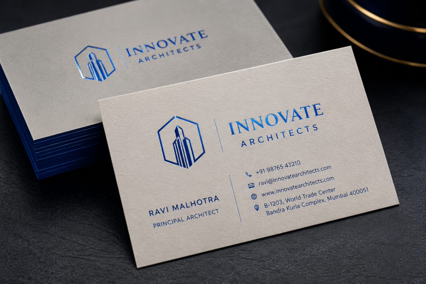 Blue foil — Business Cards
